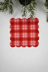Plaid Cozy Ekose Tasarım Lazer Kesim Kokteyl Peçetesi 1 Adet